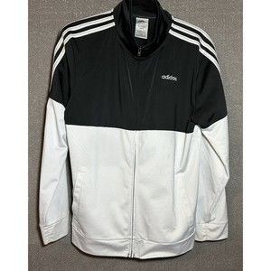 Men’s Adidas White/Black Athletic Full Zip Lightweight Track Jacket XL (18-20)